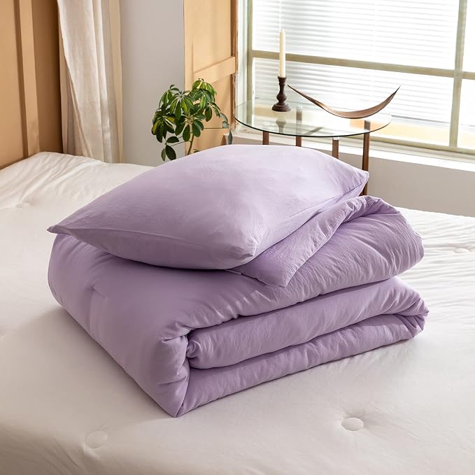 ROSGONIA California King Comforter Set Lavender, All Season Bedding Bedspread - Image 5