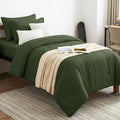 CozyLux Twin XL Comforter Set Olive Green, 5 Pieces Bed in a Bag Twin Extra by CozyLux