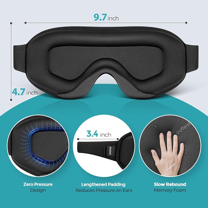 WAOAW Sleep Mask for Men Women: Blackout Eye Masks for Sleep - Image 8