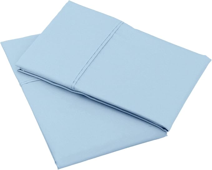 Amazon Basics 400 Thread Count Cotton Pillow Case, Smoke Blue - Image 4