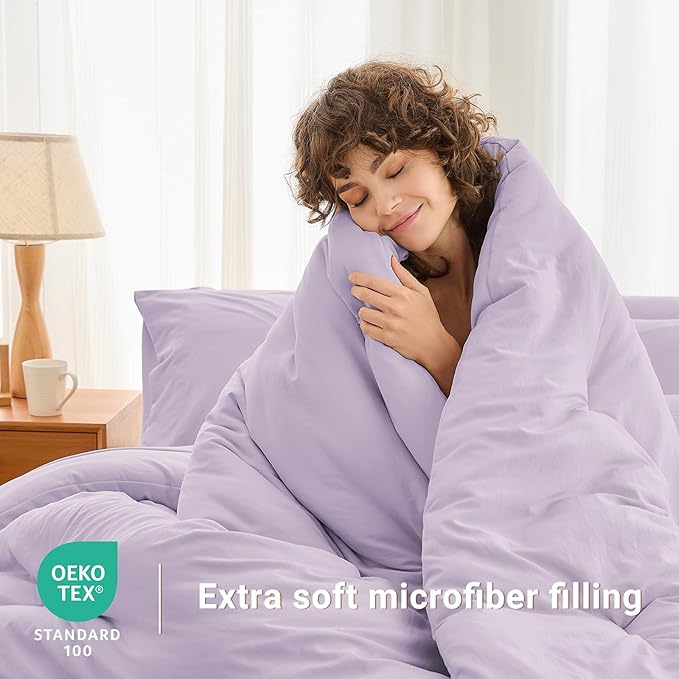 MUXHOMO 7 Pieces Full Comforter Set, Soft Bed in a Bag Full Size, All Season - Image 3