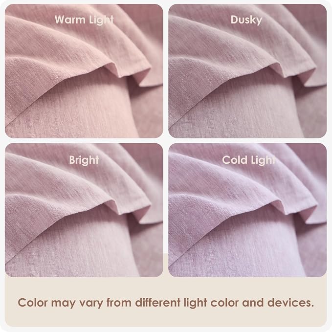 DAPU Pure Linen Duvet Cover Set, 100% Yarn-Dyed French Linen, Breathable and - Image 6