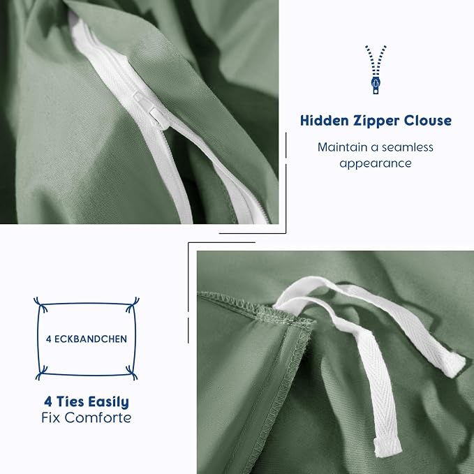 SONORO KATE 100% Egyptian Cotton Duvet Cover King Size, 1000 Thread Count - Image 8