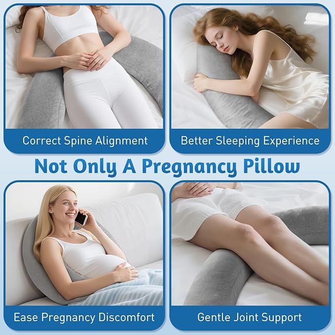 SweetSlubr Pregnancy Pillows for Sleeping, C-Shaped Maternity Pillow for - Image 7
