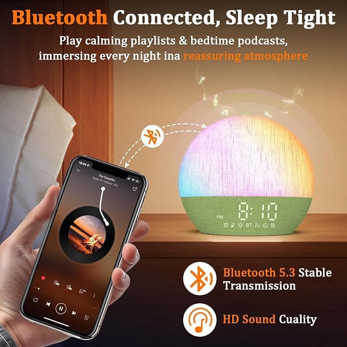 Calm & Gradual Sunrise Alarm Clock: 30‑Min Slow‑Rise Natural Wake Up Light - Image 6