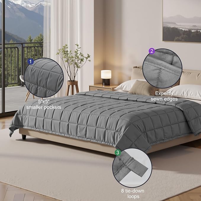 Weighted Blanket 10lbs 48"x72", Cooling Heavy Throw - Image 3