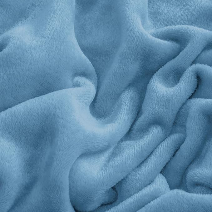 BEDELITE Flannel Sheets Twin Size Forever Blue - Image 5
