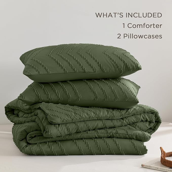 Andency Olive Green Oversized King Comforter Set 120x98, Boho Oversize King - Image 6