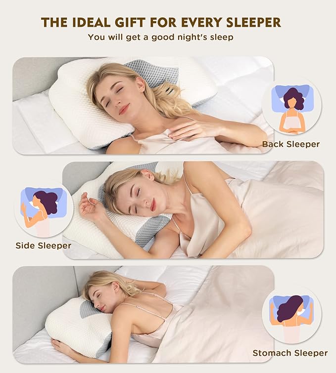 Osteo Cervical Pillow for Neck Pain Relief, Hollow Design Odorless Memory Foam - Image 6