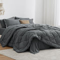 Love's cabin California King Comforter Set Dark Grey, 7 Pieces California King by Lovescabin