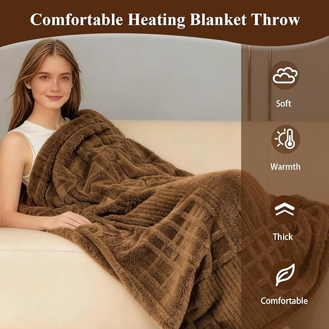 Eastsora Heated Blanket Electric, Waffle Heating Blanket - Image 4