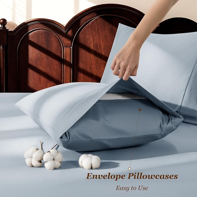 LBRO2M 1000 Thread Count 100% Egyptian Cotton Sheets Set Clifornia King - Image 6