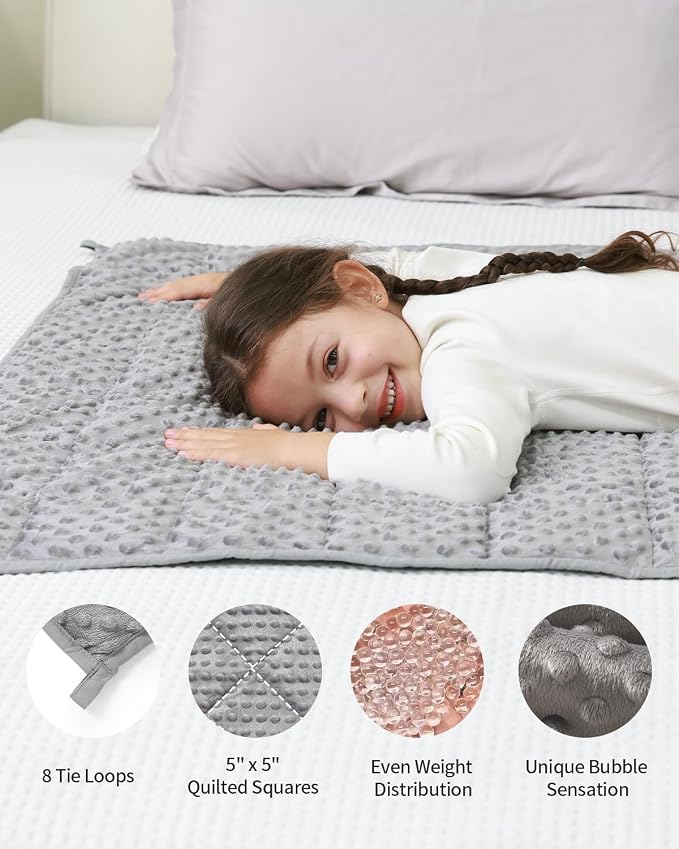 Mr. Sandman Weighted Blanket 7LBS 41 x 60 Inches, Minky Dots Heavy Blanket - Image 4