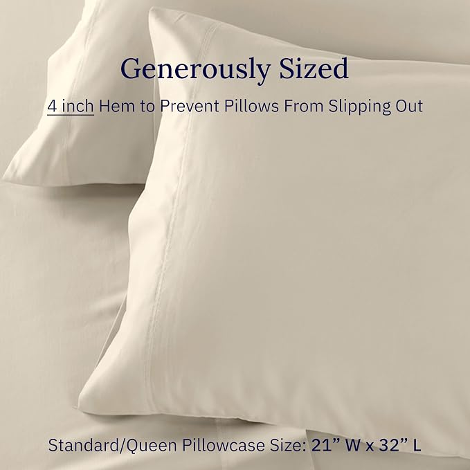 California Design DenPillow Cases Standard Size Set of 2-600 Thread Count Sateen - Image 5