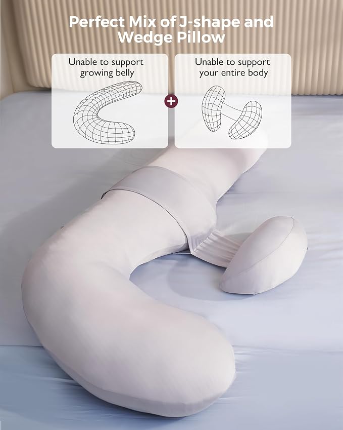 Momcozy Cooling Pregnancy Pillow, Original F Shaped Maternity Pillow - Image 5