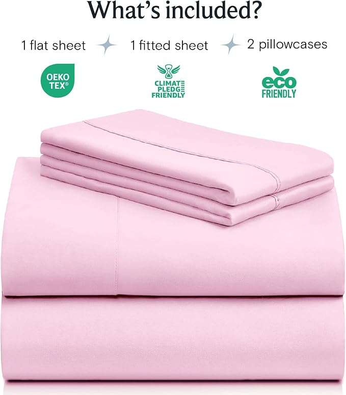 LuxClub 4 PC Sheet Set Bed Sheets Deep Pockets 16" Eco Friendly Wrinkle Free - Image 2