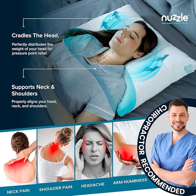 Nuzzle Pillows Standard Size Set of 2 Cooling Adjustable Pillows - Image 3