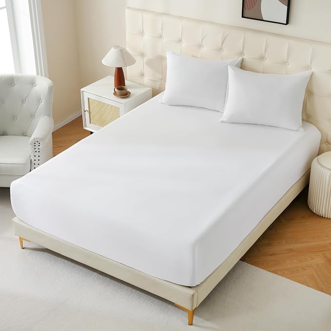 White Bulk King Fitted Sheet Only Deep Pocket 6 Pack, Quick Sort Bottom Bed - Image 2