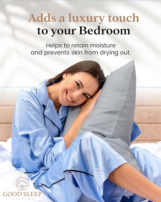 Set of 4 Pillow Cases King, 800 TC 100% Egyptian Cotton, Silky Soft Sateen - Image 4