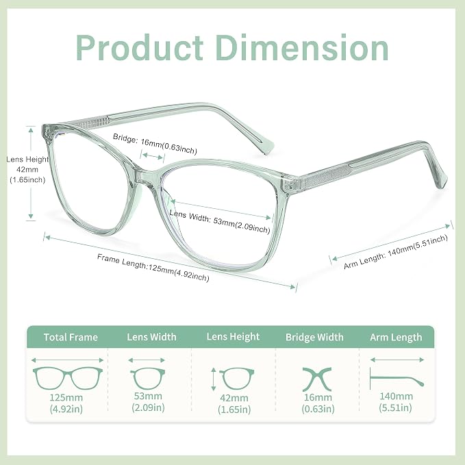 Madison Avenue TR90 Blue Light Blocking Glasses Anti Eyestrain UV Glare Blue - Image 5