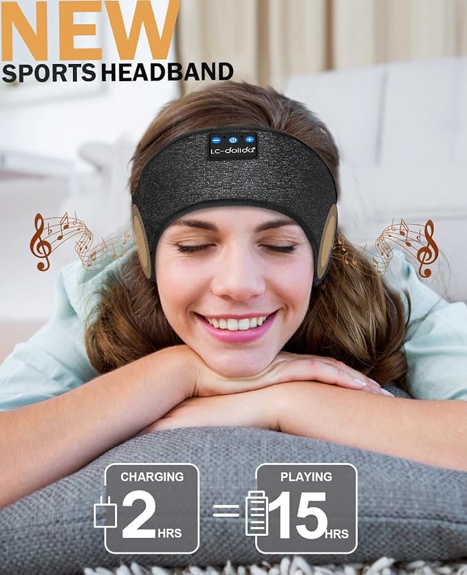 LC-dolida Sleep Headphones Headband Bluetooth 5.4, Headband Earphones Wireless - Image 5