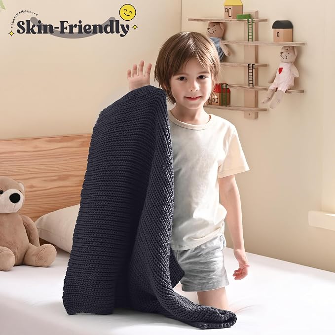 Guohaoi Knitted Weighted Lap Pad No Beads Cooling Weighted Blanket Kids - Image 2