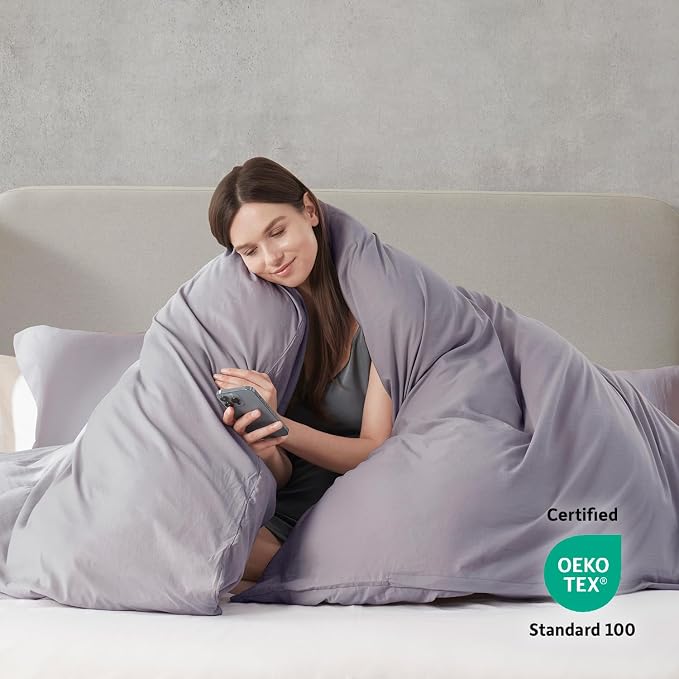 Nestl Grey Lavender Duvet Cover Full Size - Image 3