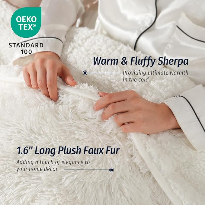 Wemore Shaggy Long Fur Faux Fur Weighted Blanket, Cozy and Fluffy Plush Sherpa - Image 5