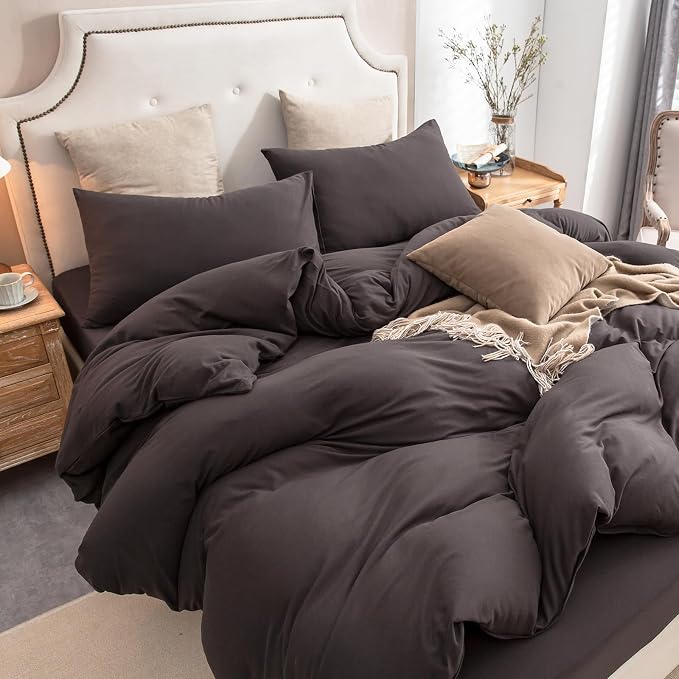 PURE ERA Jersey Knit Duvet Cover Set 100% T-Shirt Cotton Super Soft Comfy 3pc - Image 2