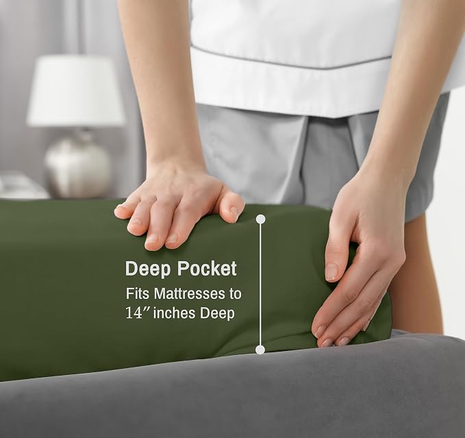 RUVANTI 100% Cotton Sheets – California King Percale Bedding, Cooling & - Image 6