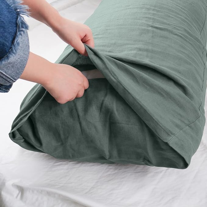 Simple&Opulence Body Pillow Cover 20" x 54", 100% Pure Linen, Ultra Soft and - Image 8