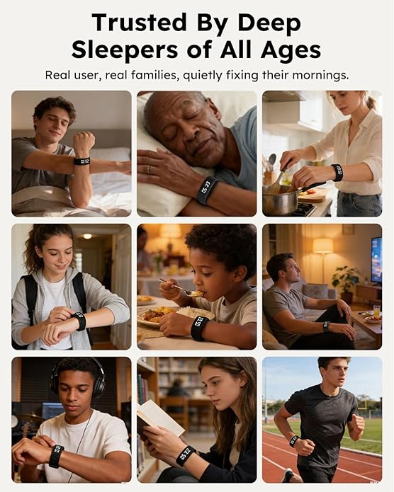 Vibrating Alarm Clock Watch for Heavy Sleepers, Silent Wake Up Bracelet & Smart - Image 5