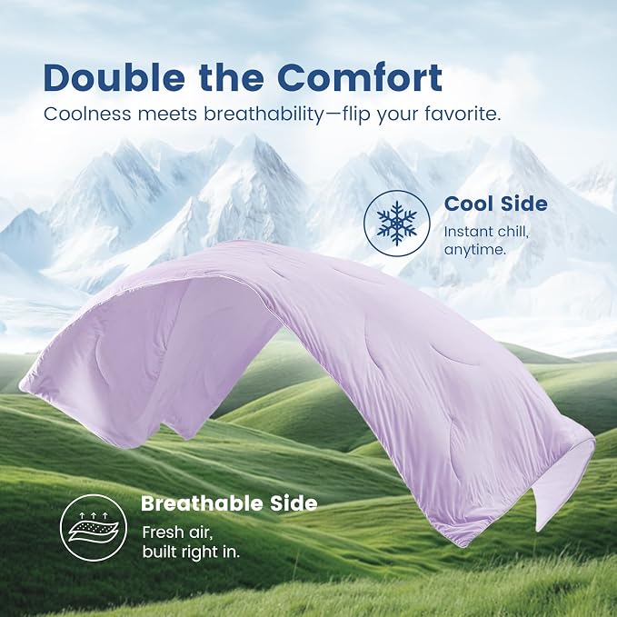 Cozy Bliss Cooling Comforter Twin Size, Reversible Lightweight Cooling Blankets - Image 10