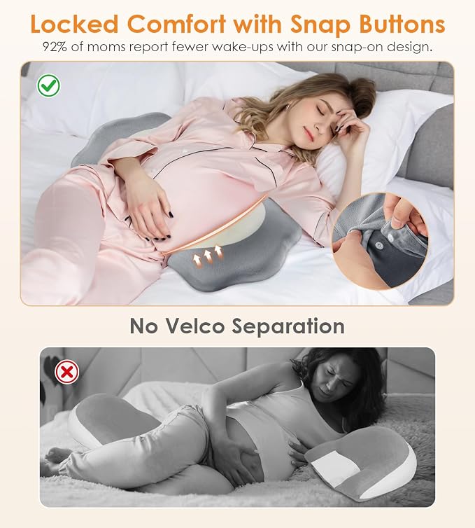 Memory Foam Maternity Pillow for Sleeping, Pregnancy Pillows Support for Back - Image 6