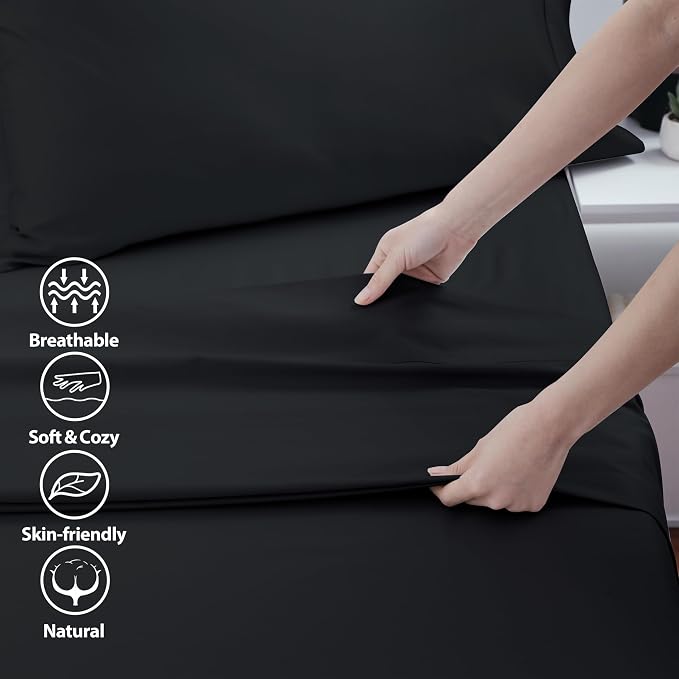 Cotton Full Flat Sheet Only, 600 Thread Count 100% Egyptian Cotton Top Sheet - Image 3