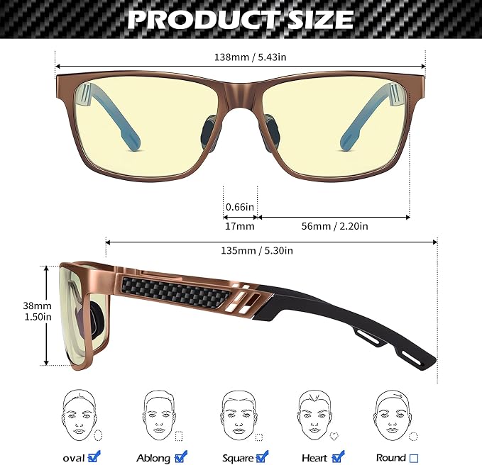 ANYLUV Blue Light Blocking Glasses Men Computer Gaming Glasses Lightweight - Image 6