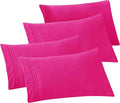 Elegant Comfort 4-PACK Solid Pillowcases 1500 Premium Hotel Quality Microfiber by ELEGANTCOMFORT