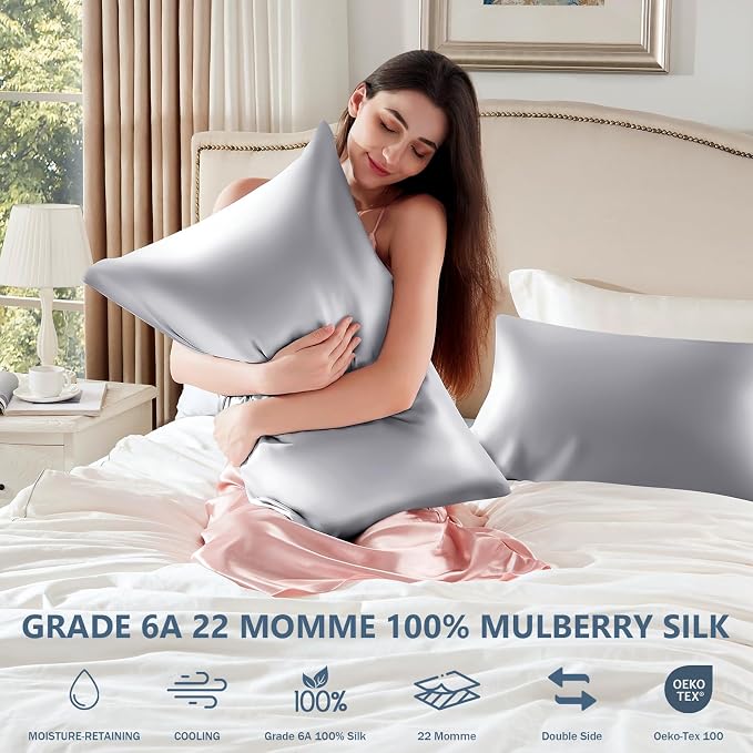 Silk Pillow Cases Queen Size 100% Mulberry Silk Pillowcase - Image 6