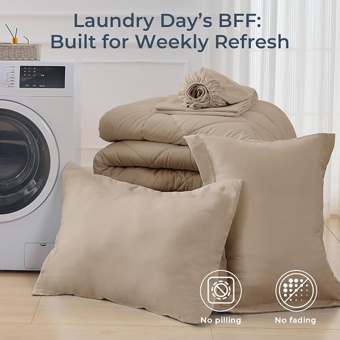 HEVUMYI Khaki Twin Comforter Set - Image 7
