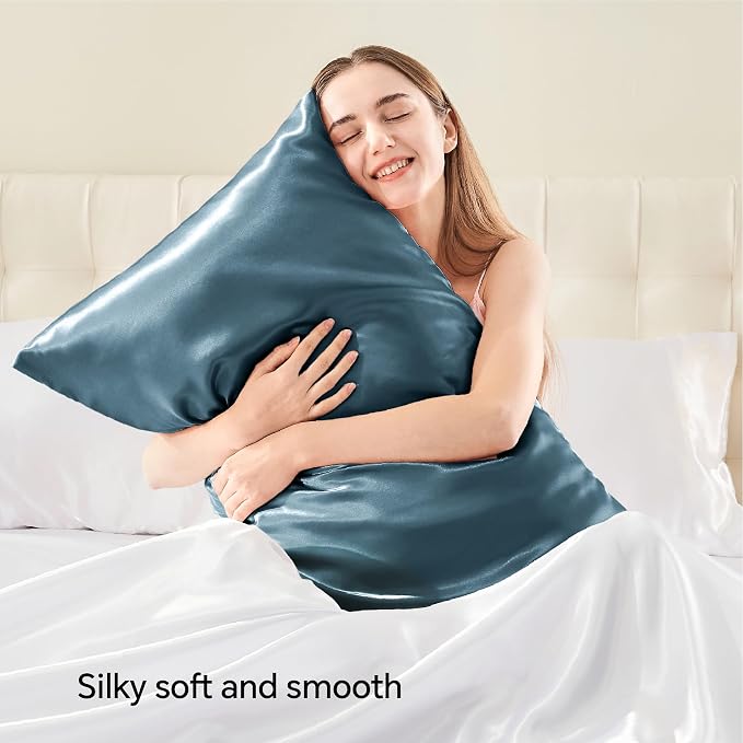 BEDELITE Satin Pillowcase with Zipper 2 Pack, Super Soft and Cooling Similar to - Image 2