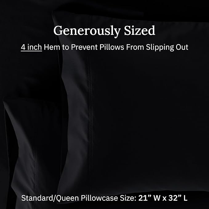 California Design Den Premium Pillow Cases Queen Size Set of 2-600 Thread Count - Image 5