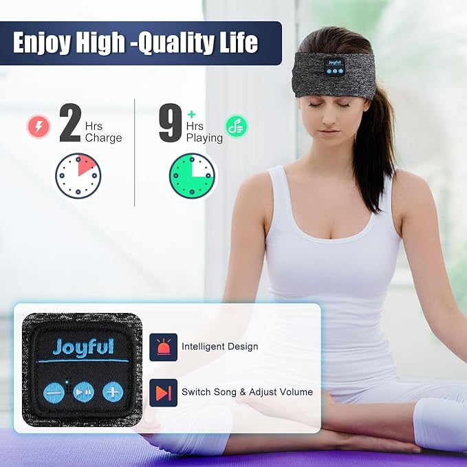 Sleep Headphones Bluetooth 5.3 Headband, Sports Wireless Earphones Sweat - Image 5