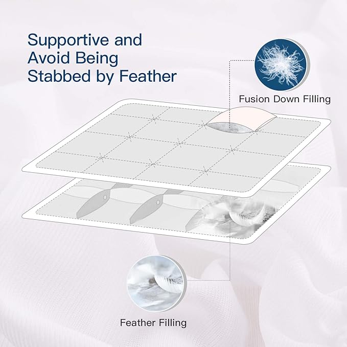 ELEMUSE Twin XL Size Fusion Goose Down Featherbed Mattress Topper - Image 2