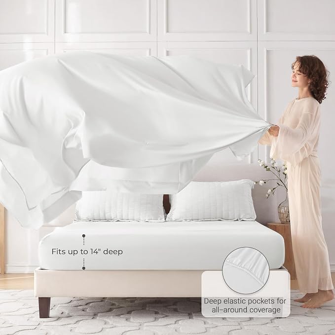 MUXHOMO 7 Pieces King Comforter Set, Seersucker Bed in a Bag King Size - Image 3