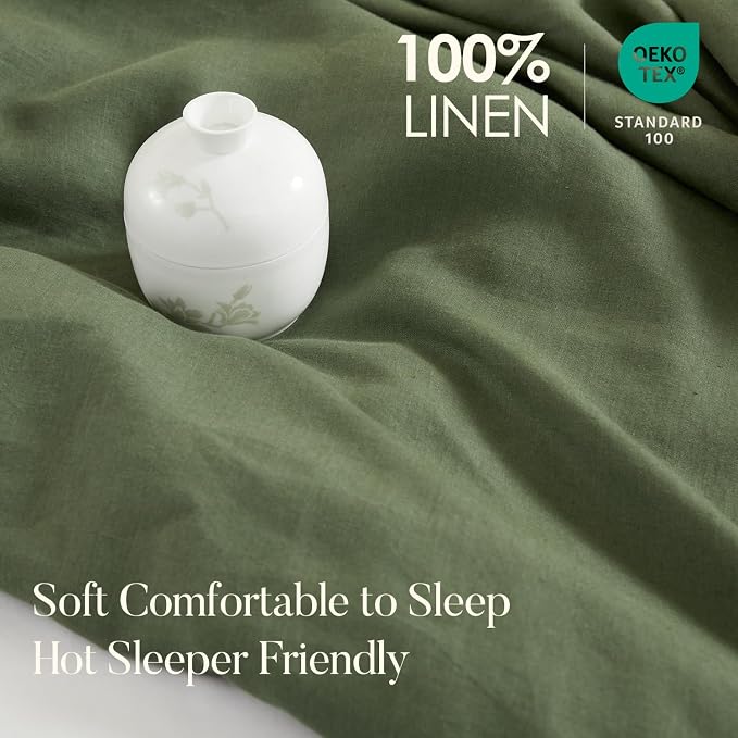 DAPU 100% Linen Duvet Cover, Pure Natural French Flax Linen - Image 2