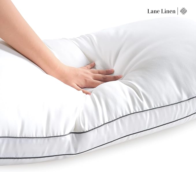 LANE LINEN Bed Pillows Standard Size Set of 2, Medium Soft Support Gusseted - Image 5