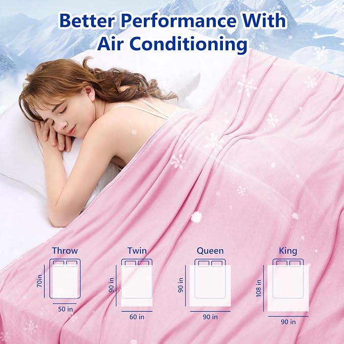 Topcee Cooling Blanket for Night Sweats Absorbs Heat to Keep Adults Cool on - Image 7