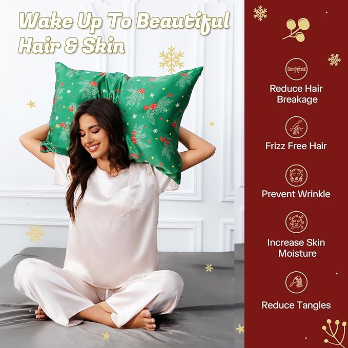 THXSILK Christmas Style 6A+ Grade Mulberry Silk Pillowcase - Image 5
