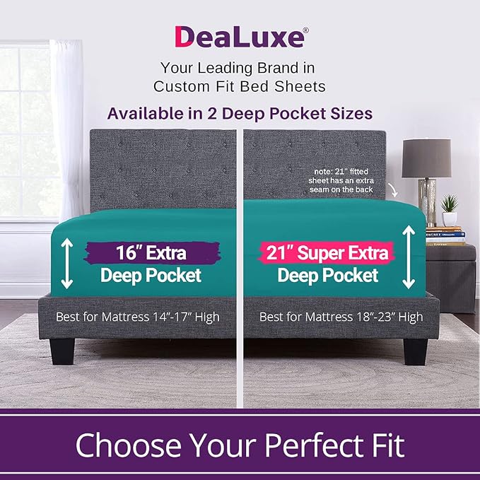 Deep Fitted Sheets King – King Size Fitted Sheet Only Deep Pocket – 21” King - Image 2