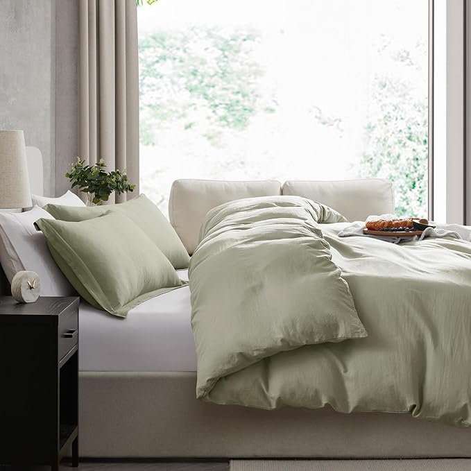 Nestl Light Sage California King Duvet Cover Sets - Image 7